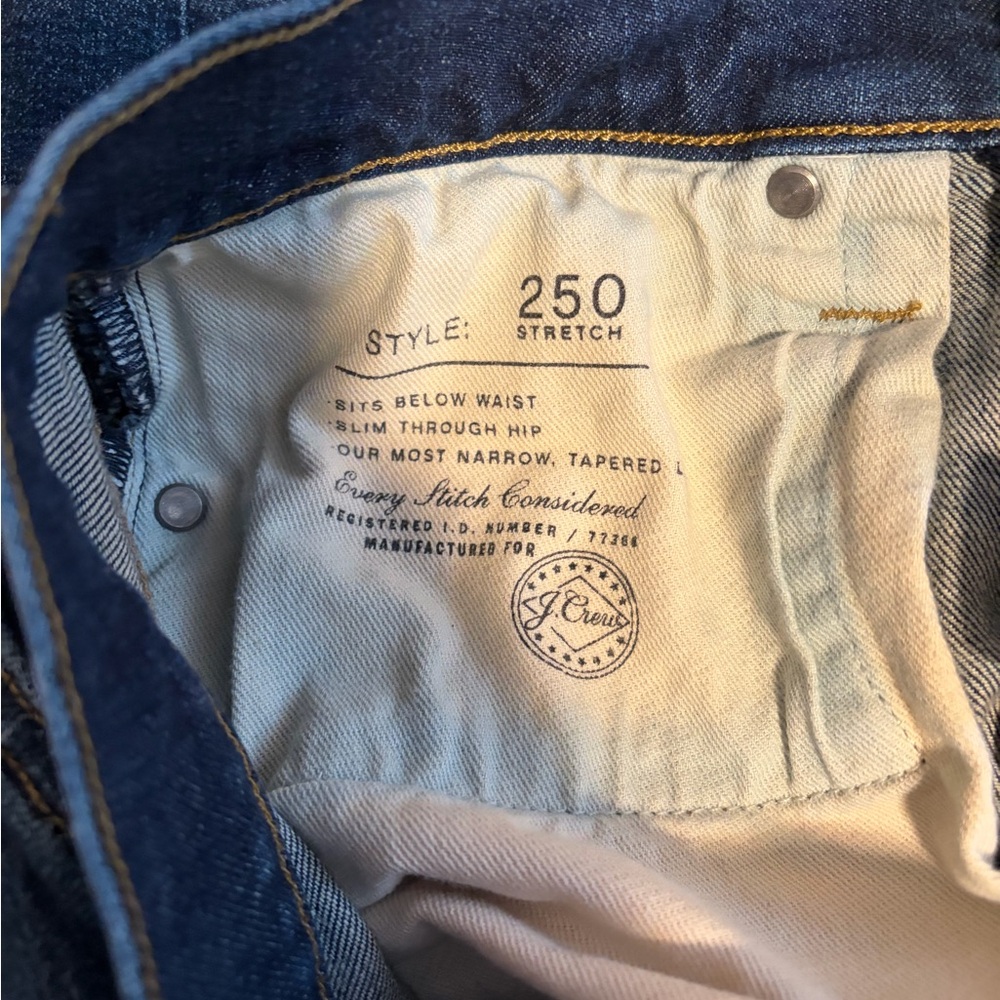 Jcrew 250 stretch straight leg dark denim jeans - Picture 4 of 8